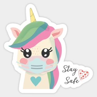 Watercolor Baby Unicorn Face mask Sticker